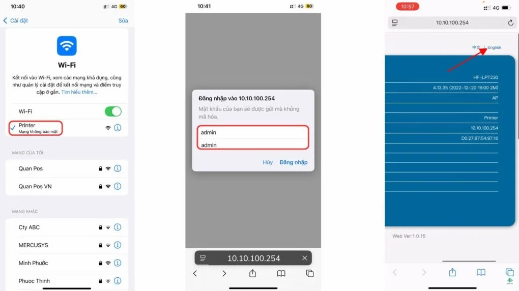 Kết nối máy in qua điện thoại