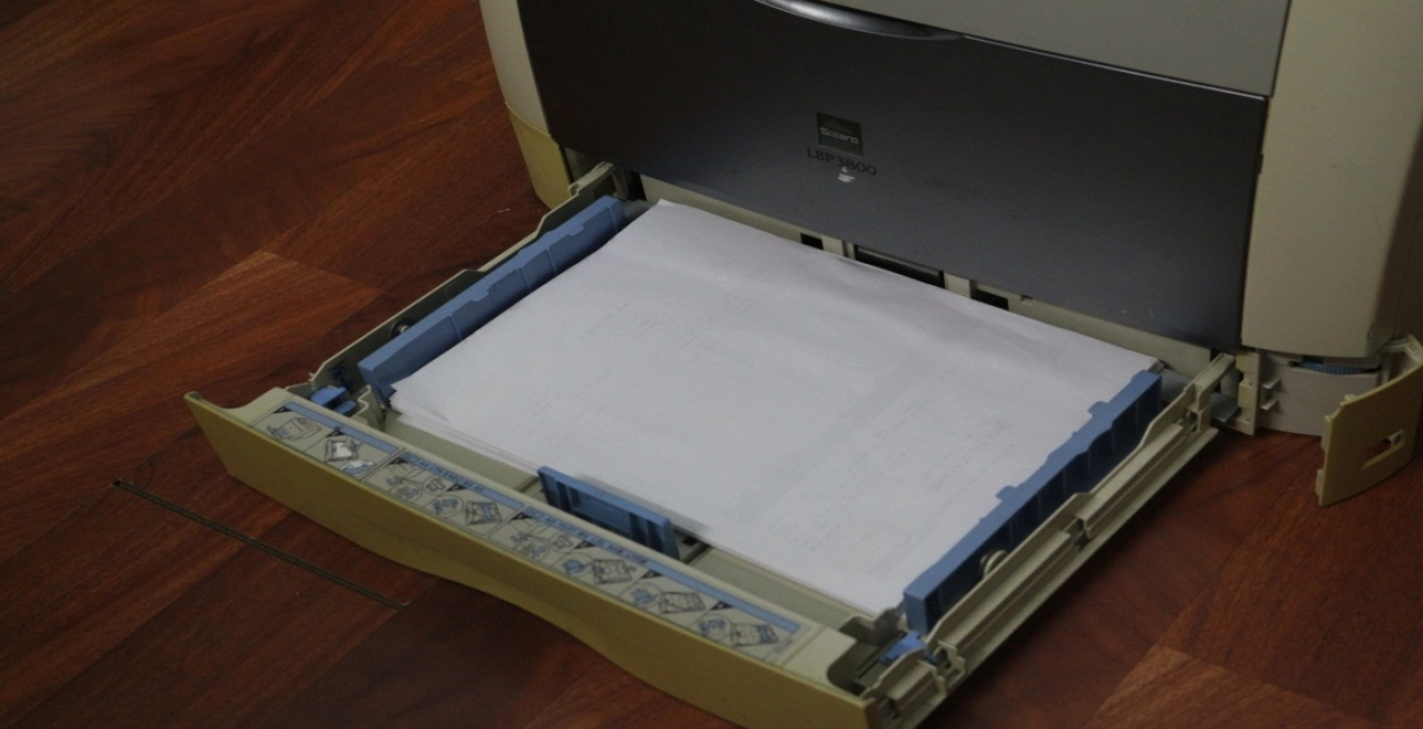 Kiểm tra khay giấy, loại giấy