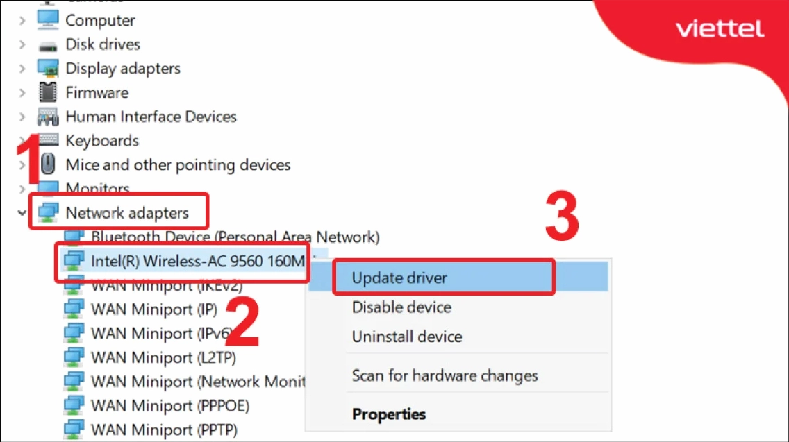 Mở rộng Network adapters