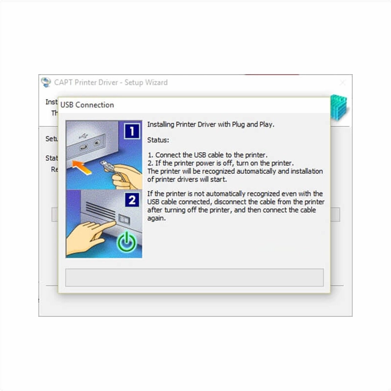 Quá trình nhận kết nối giữa máy in và máy tính thông qua USB