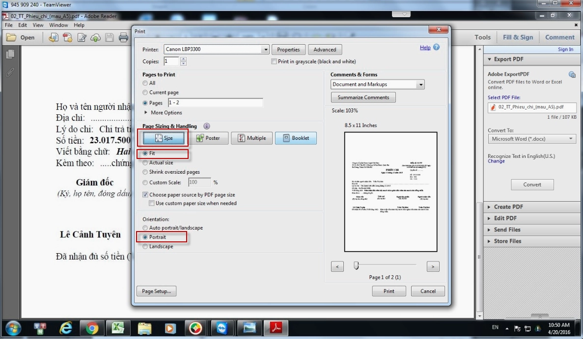 Tùy chọn in ấn nâng cao