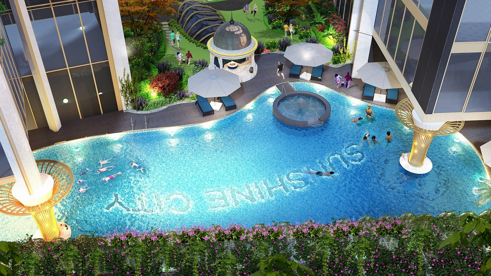 Chung Cư Sunshine City 2026: Khám Phá Nghệ Thuật Sống Thượng Lưu Đẳng Cấp Bể bơi vô cực tại Sunshine City