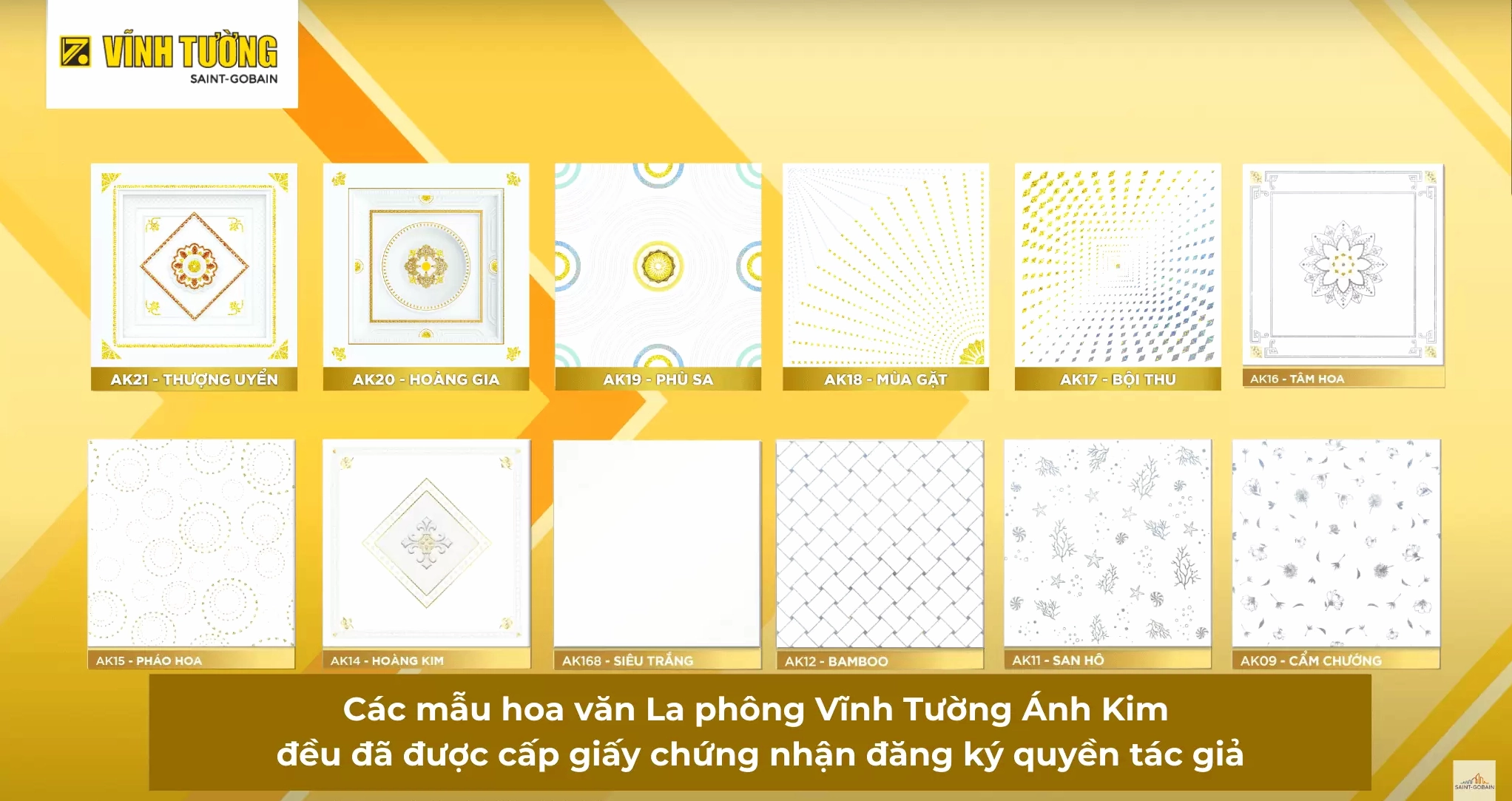 Mẫu tấm trần thả la phông ánh kim