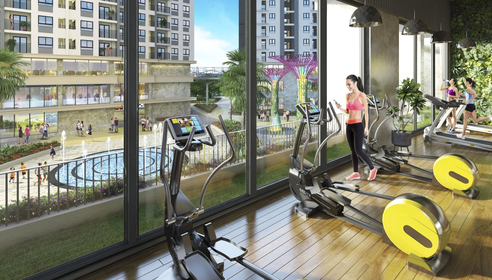 Phòng tập gym hiện đại tại Tecco Elite City