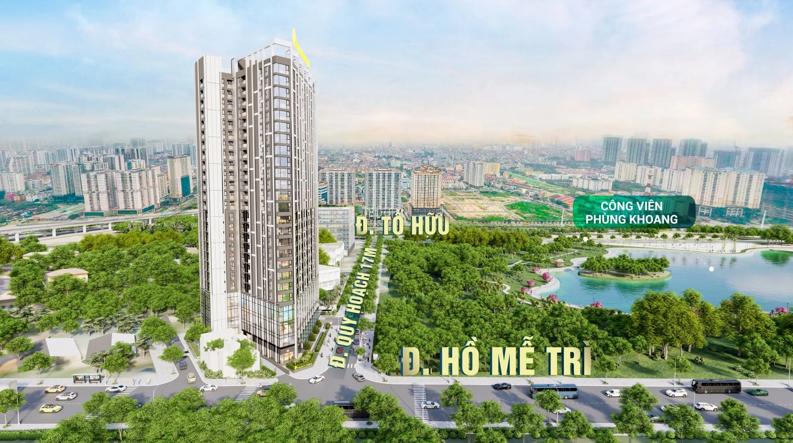 Tổng quan chung cư Trinity Tower nhìn từ trên cao
