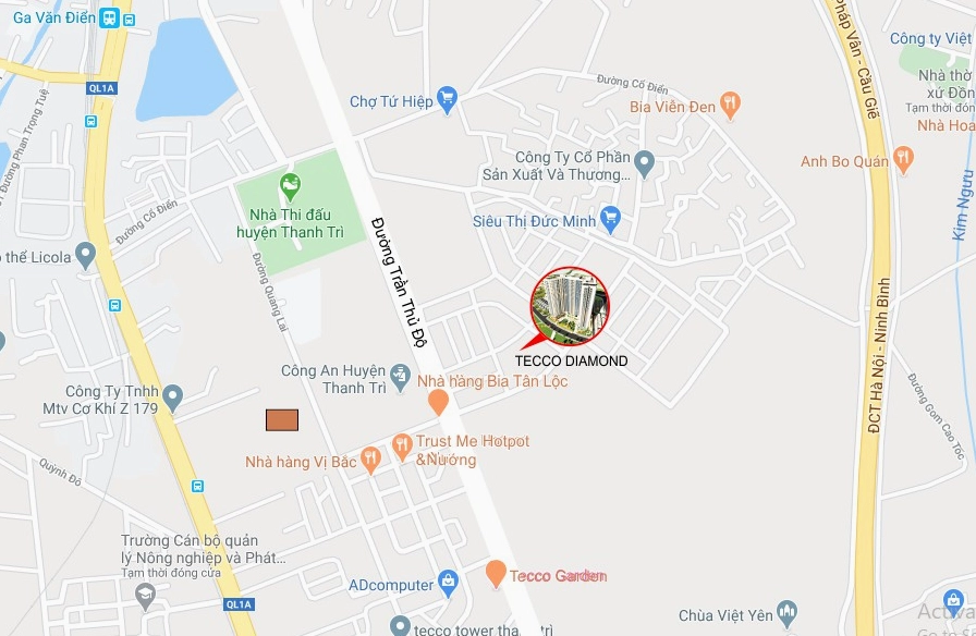 Vị trí địa chỉ chung cư Tecco Diamond Thanh Trì ở đâu